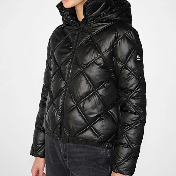 🧹🛍️KENNETH COLE Short Zip Puffer With Attached Hood - Picture 1 of 8